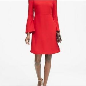 Banana Republic Red Solid Tie-Back Dress